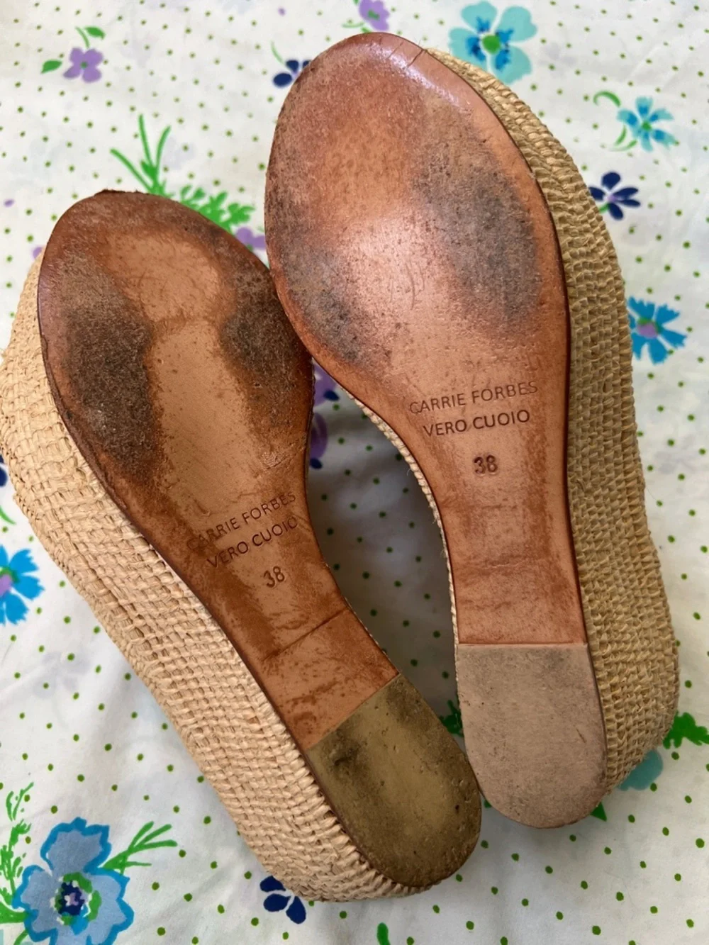 Carrie Forbes Karim Raffia Woven Espadrille Wedges - 38/7 (?) - Picture 7 of 13